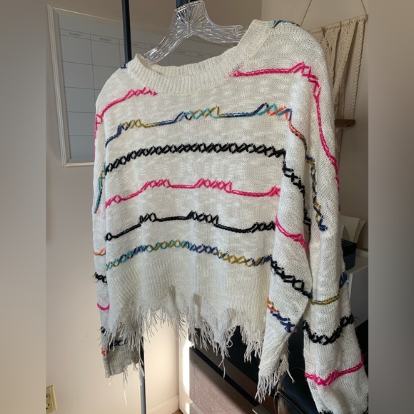 Embroidered Fringe Sweater - Picture 5 of 9